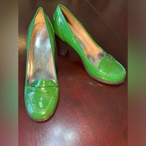 Marc by Marc Jacobs Green Patent Leather Loafer Heels – Size EU 39 (US 8.5)